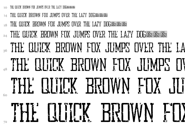 Bureau font waterfall